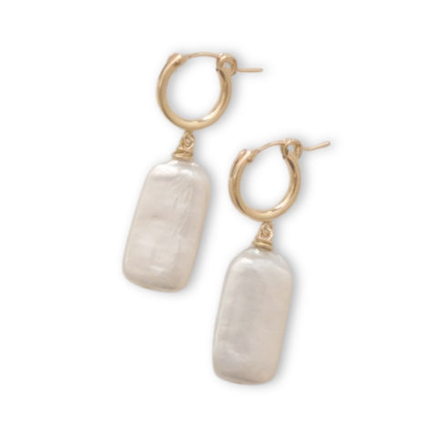 Geo pearl Hoops