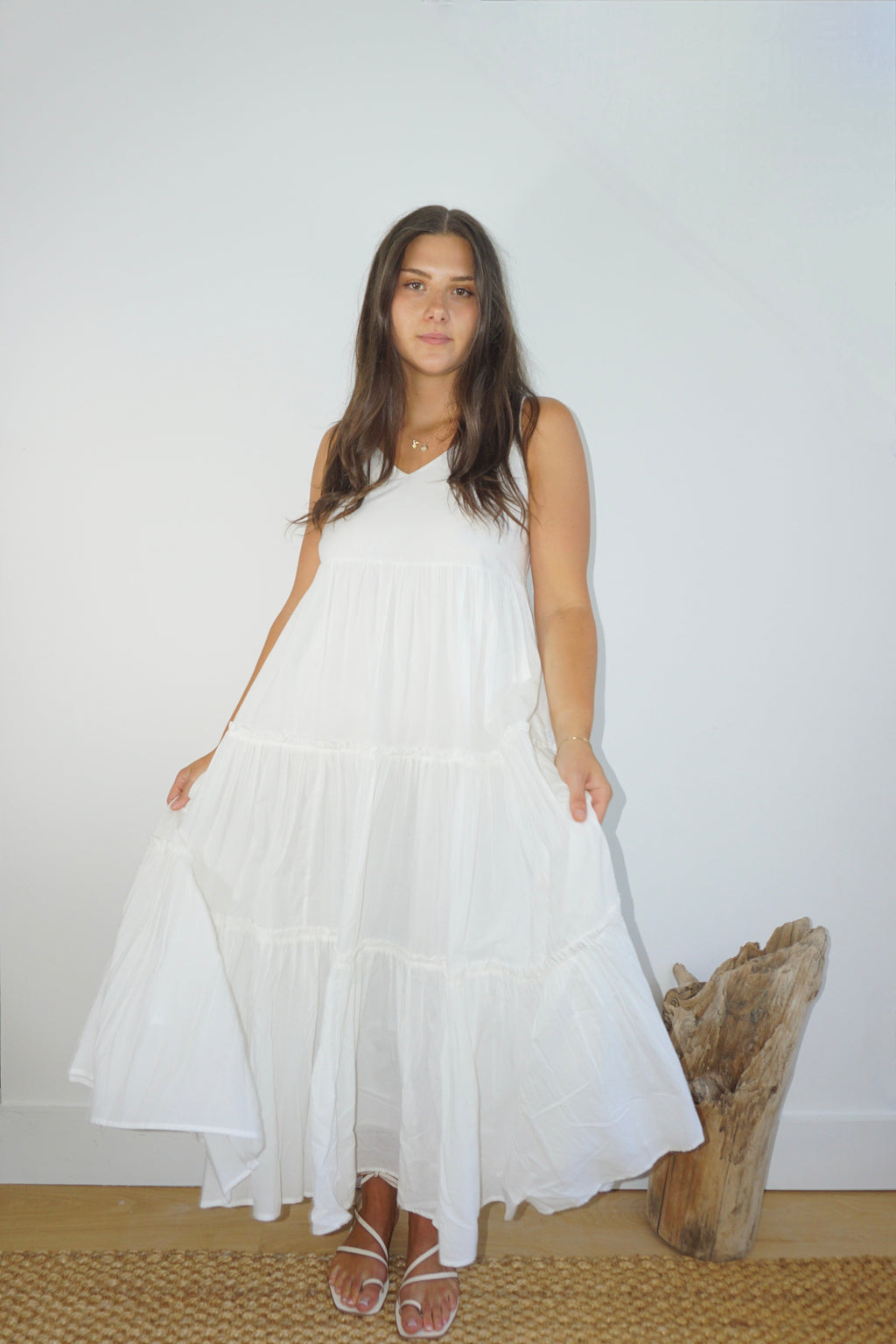 Donna Tier Dress in White