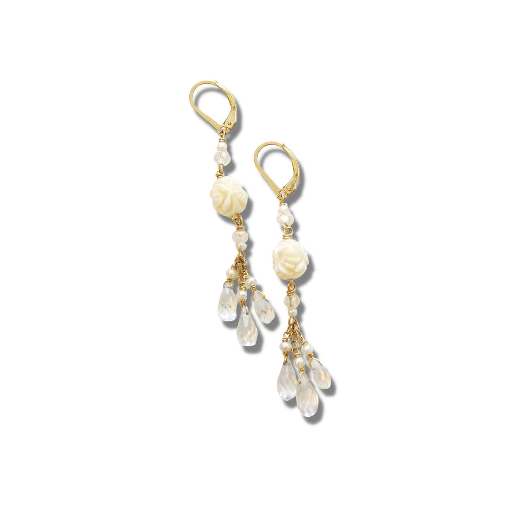 Bali Fleur Rose Dangles