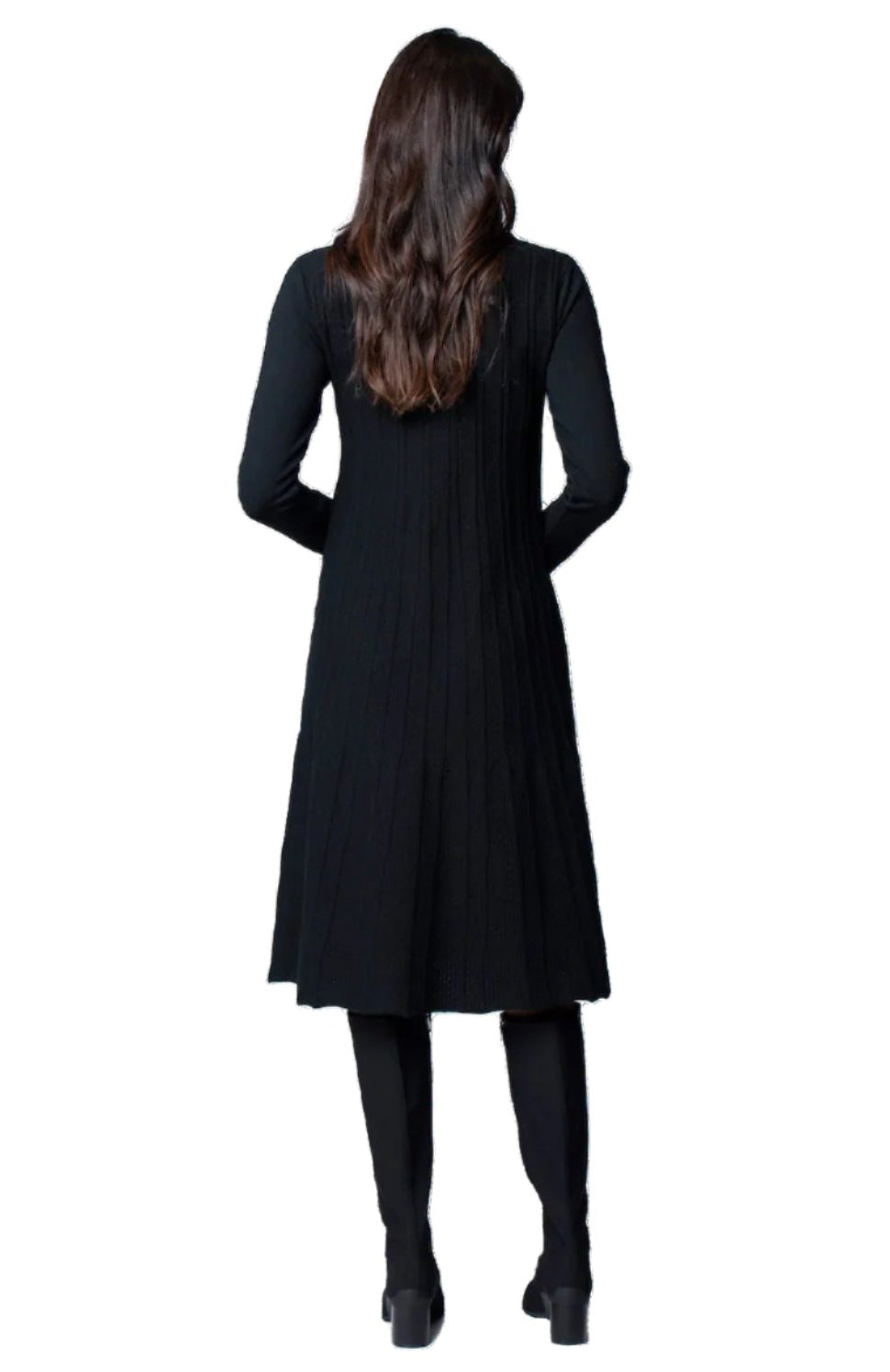 Haylee Midi Turtleneck Sweater Dress; Black