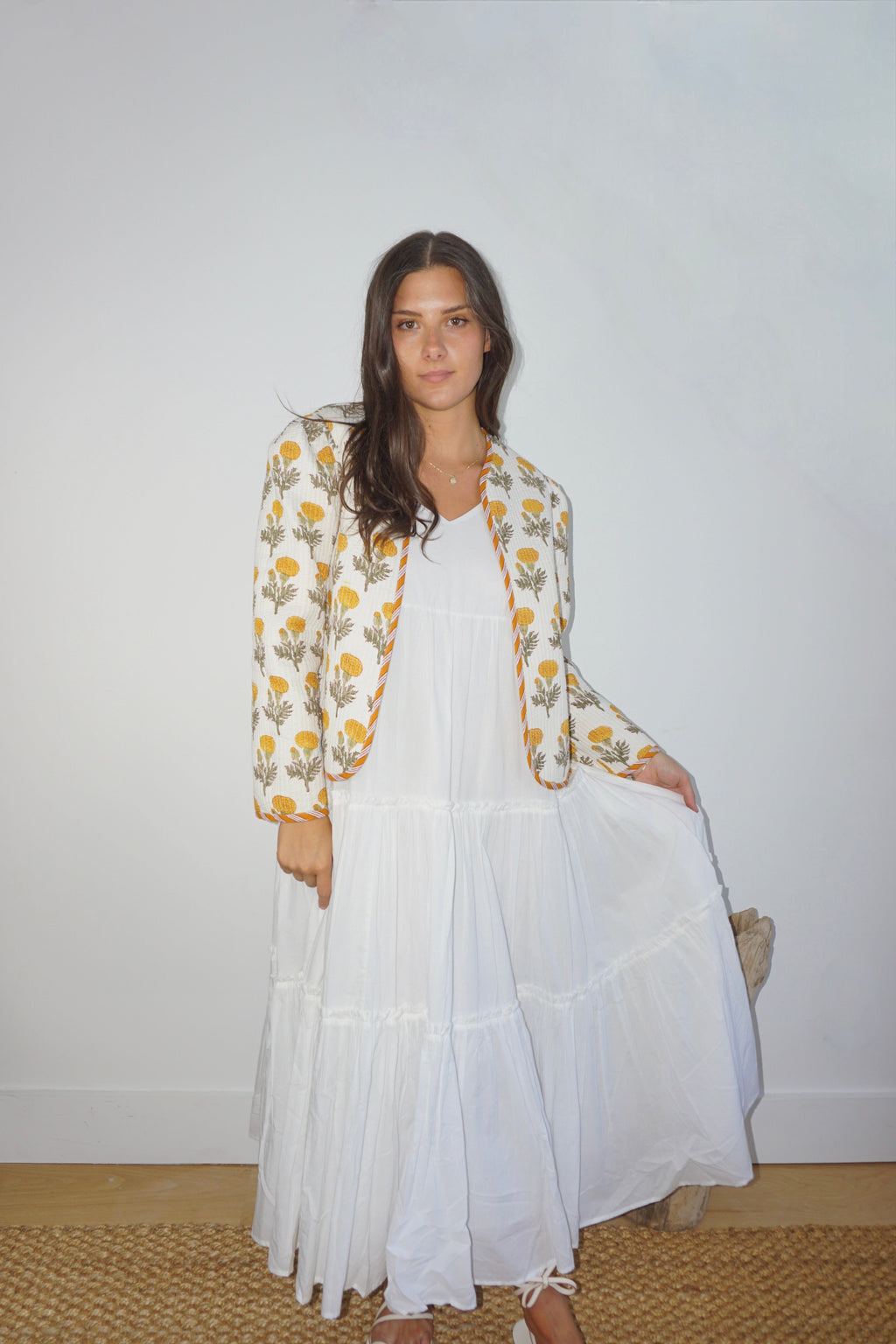 Shylah Quilted Jacket in Marigold