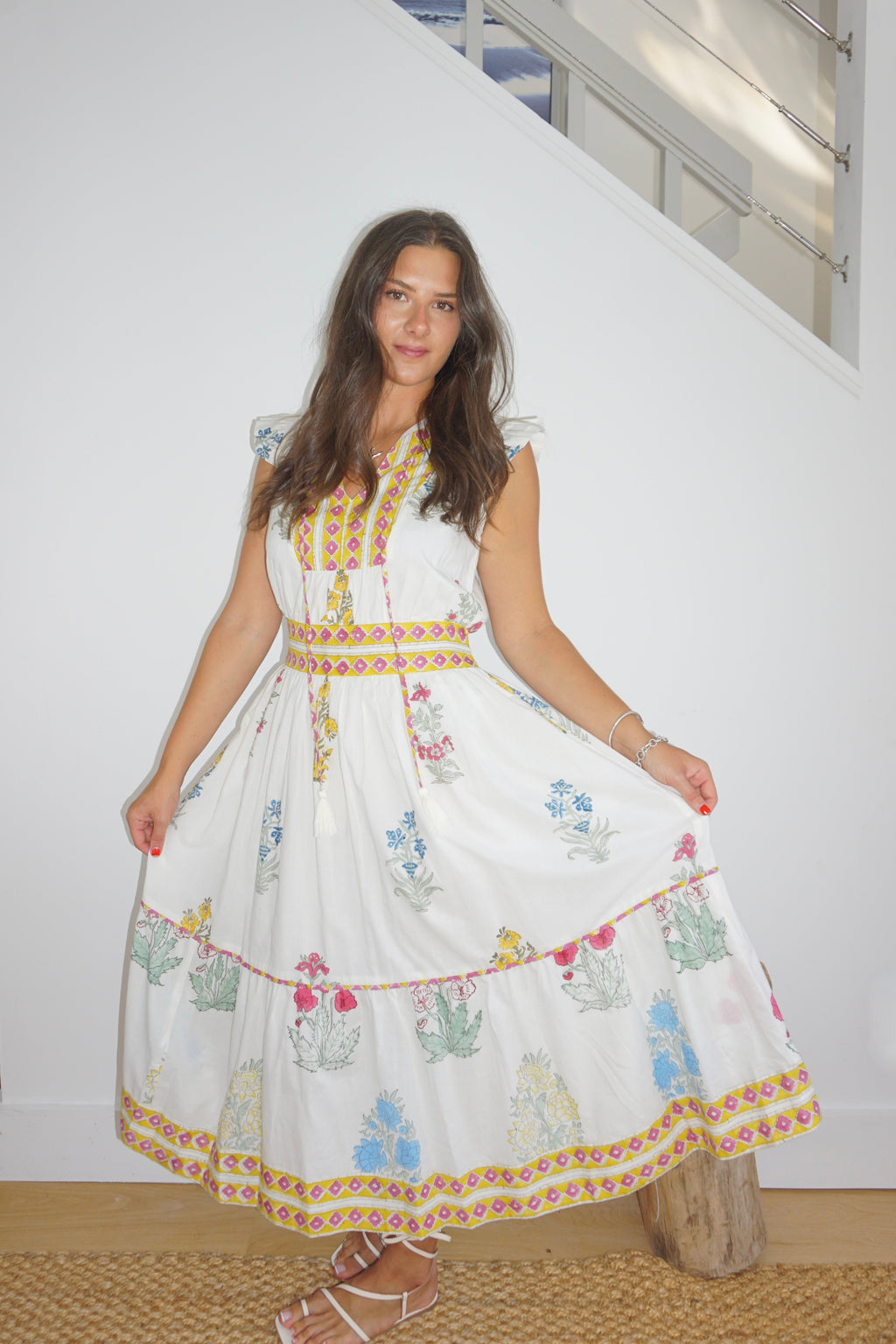 Capri Midi Dress in Mixed Print Floral