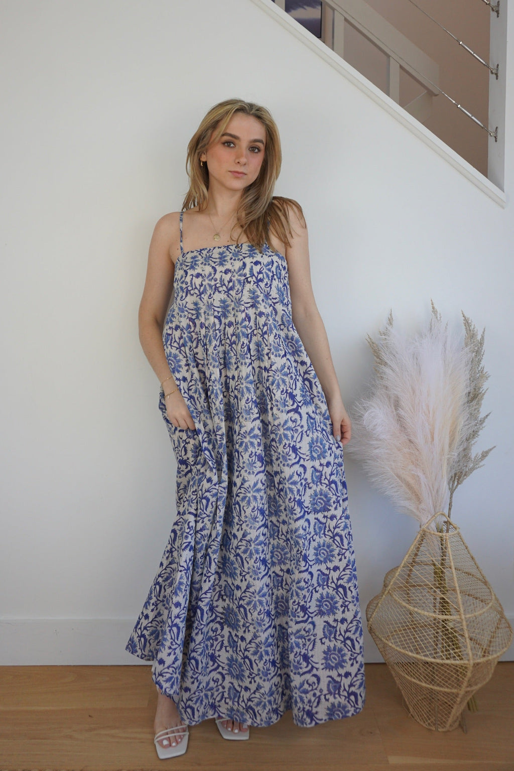 Iris Maxi Dress - Indigo Floral/Lurex