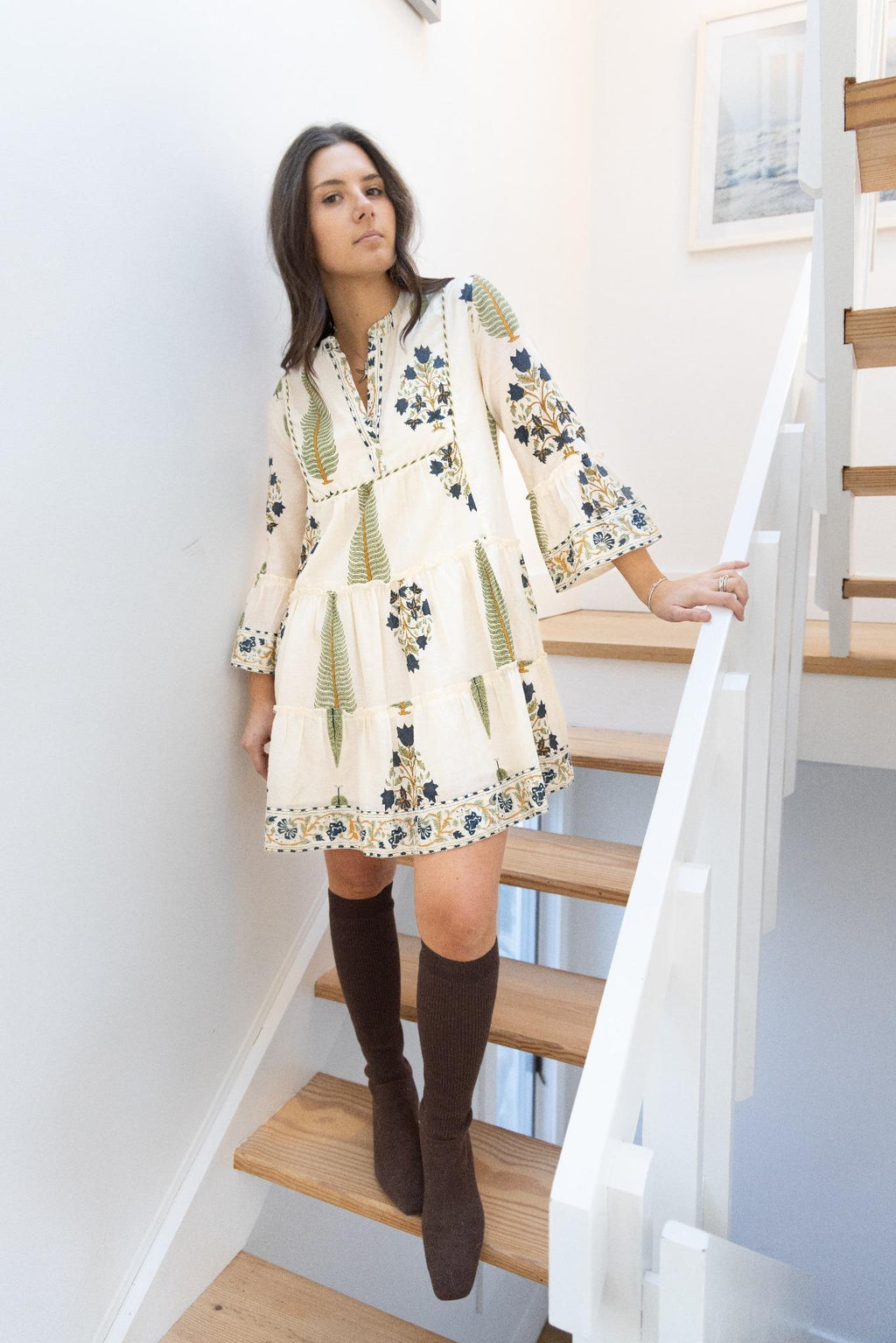 Dylan Mini Dress in Navy Victorian