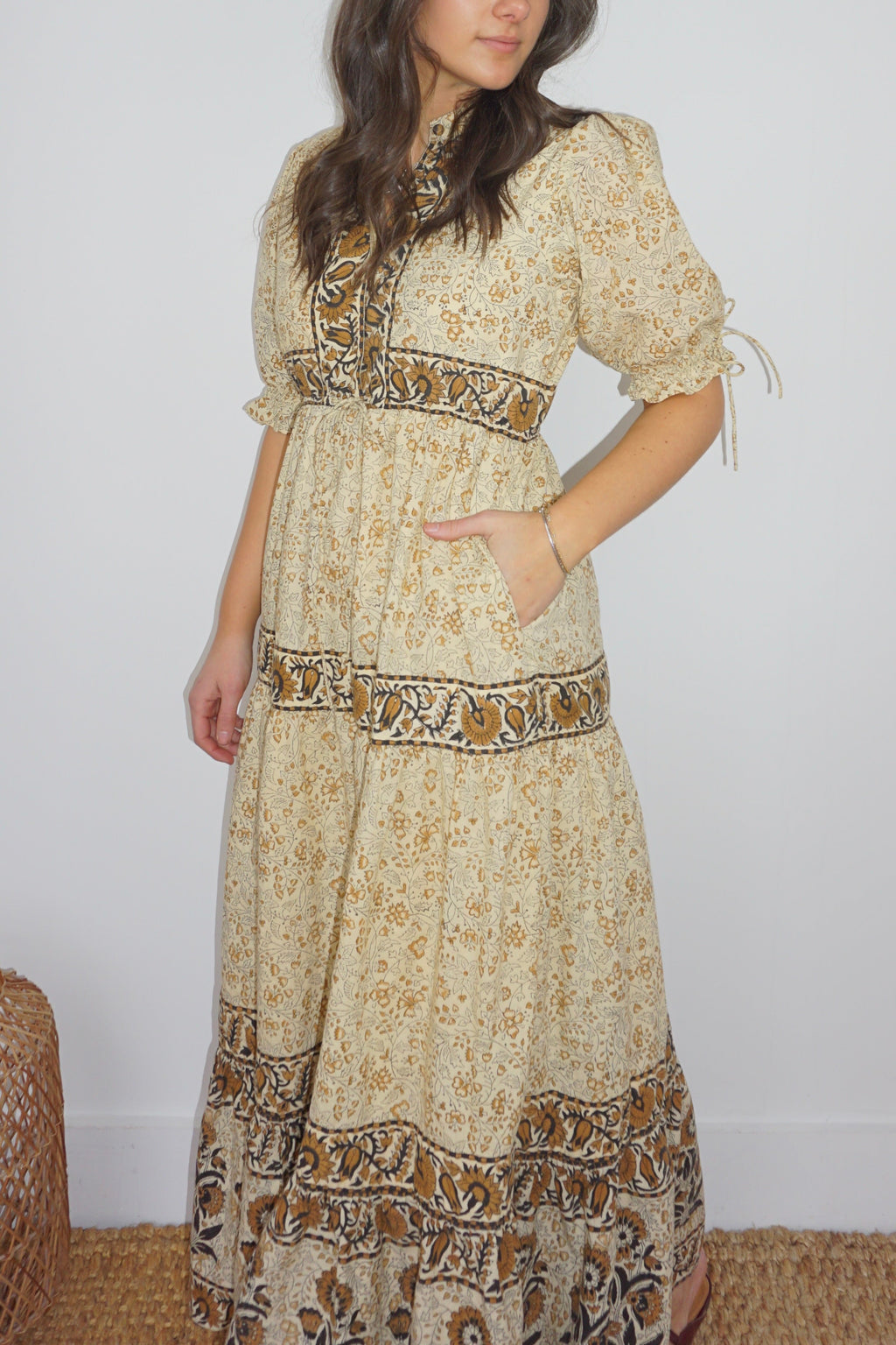 Grazia Dress in Black Jacobean