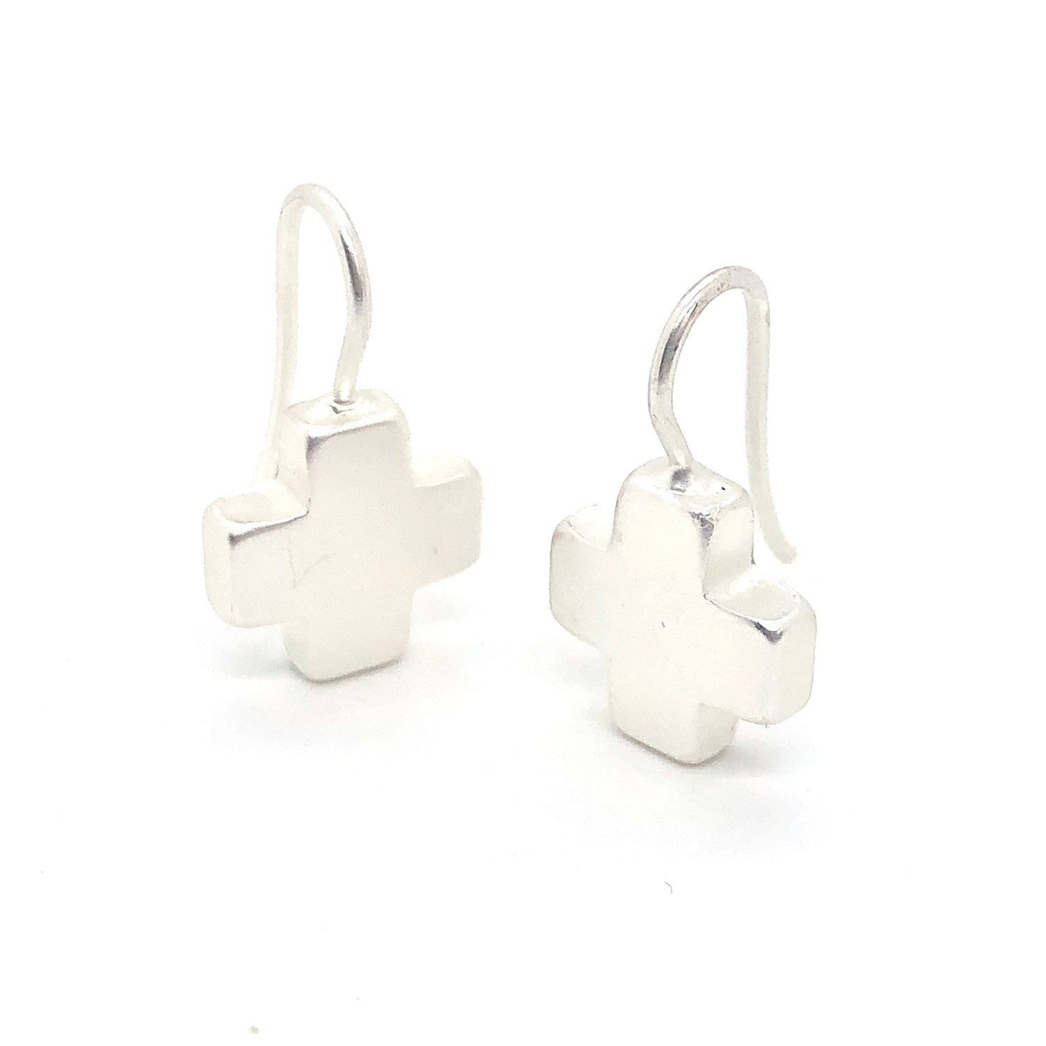 Matte Gold Cross Wire Earring