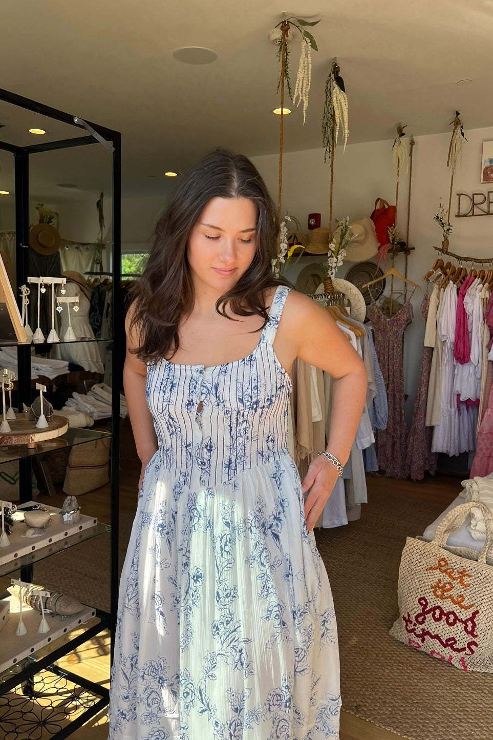 Nibi the Label Shelby Corset Midi Dress - Blue Gardenia