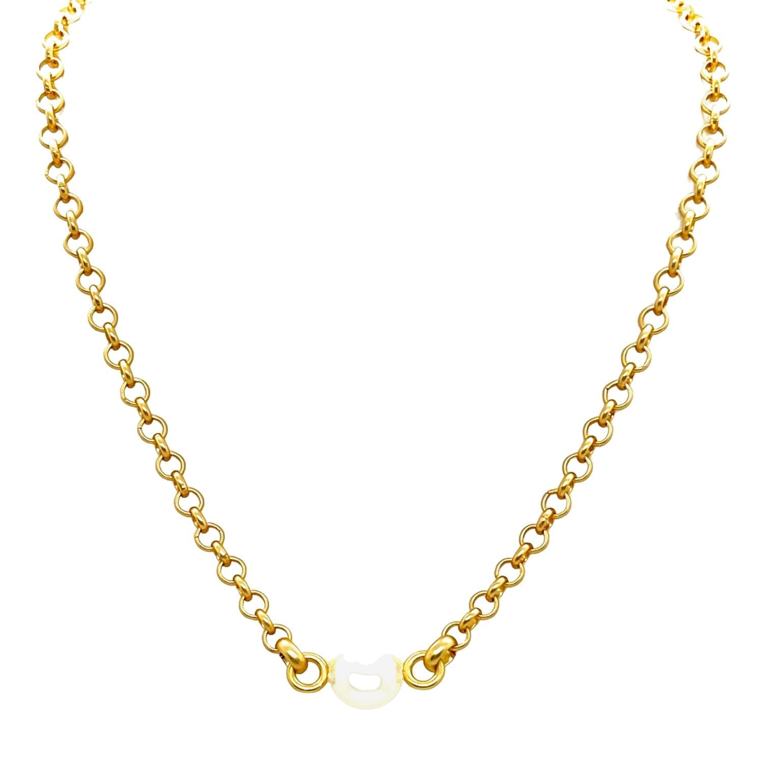 Single Pearl On Matte Gold Chain
