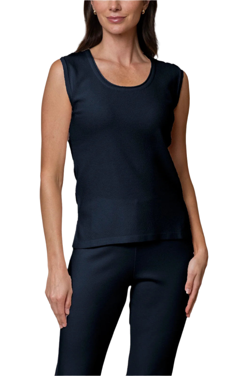 Teresa Round Neck Tank Top, Dark Navy