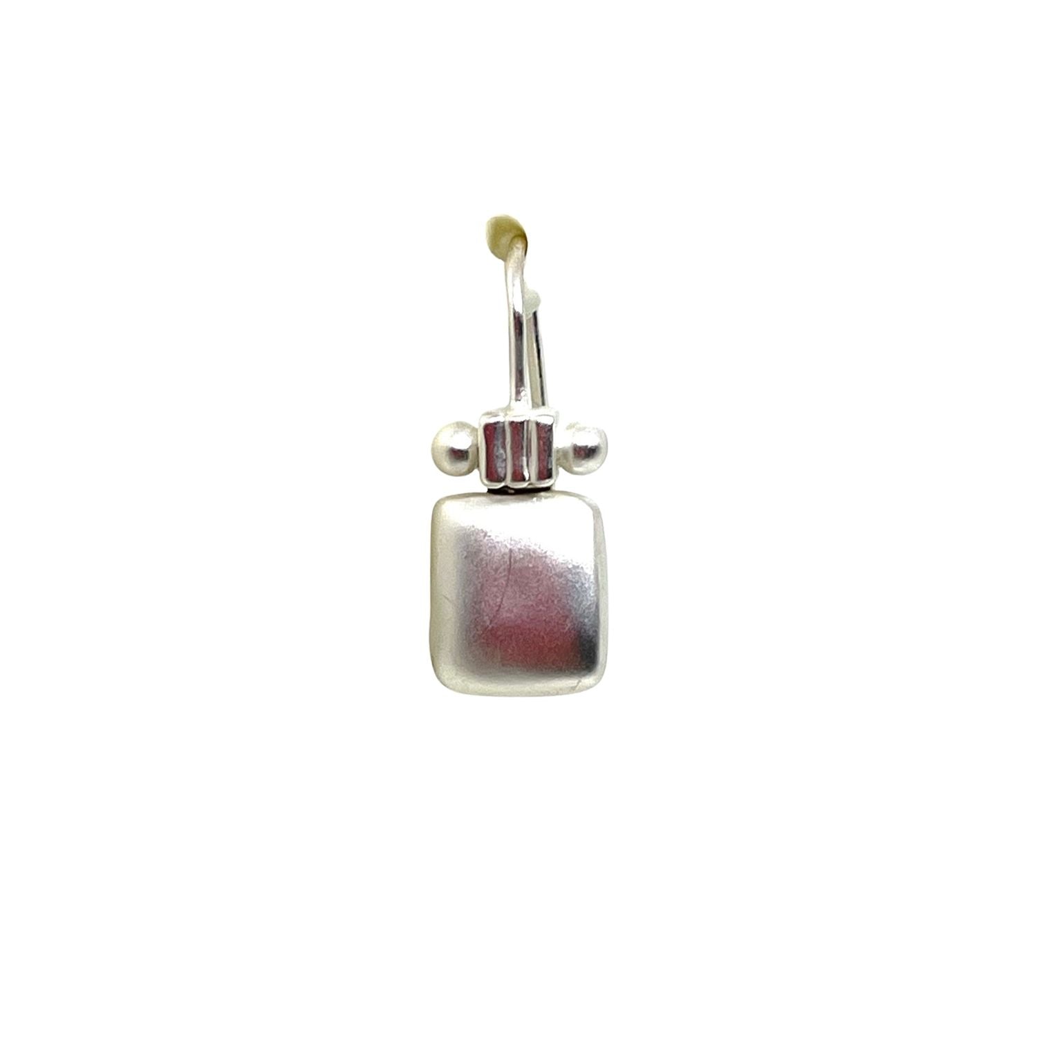 Matte Gold Square Earrings With Column Top